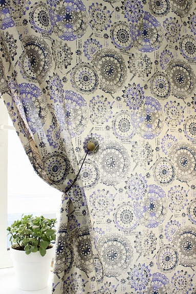 Полулен "Мистерия" цв.фиолетово-синий (на суровом), ш.1.5м, лен-30%, хлопок-70%, 140г/м.кв