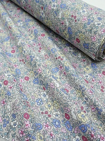 Ситец "Зайчата на лужайке" цв.серый, ш.0.8м, хлопок-100%, 85гр/м.кв