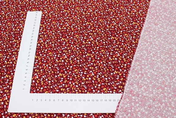 Микровельвет "Незабудки-искорки" цв.т.красно-бордовый, ш.1.1м, хл-100%, 125гр/м.кв 