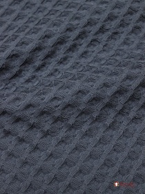 Вафельное премиум-полотно "Бохо" цв.темный графит, ш.1.44м, хл-100%, 240гр/м.кв