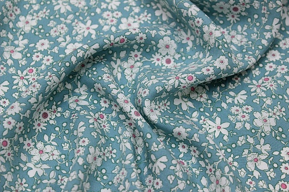 Штапель "Малика" цв.бирюзово-зеленый винтаж-2, СОРТ2, ш.1.42м, вискоза-100%, 90гр/м.кв