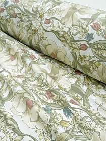 Мерный лоскут Сатин "Вьющаяся симфония" цв.белый, ш.2.5м, хлопок-100%, 115гр/м.кв