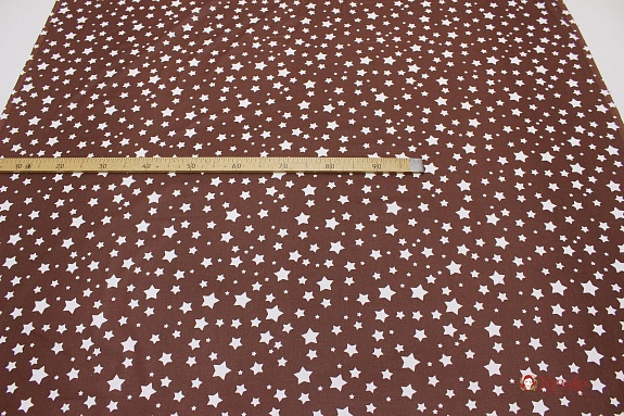 Перкаль "Звездный дождь" цв.коричневый, ш.1.5м, хлопок-100%, 105гр/м.кв