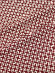 Пестрядь этнографическая под домоткань "Белая клетка на темно-бордовом", ш.1.55м, хлопок-100%