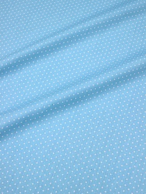 Сатин "Белое пшено на св.лазурно-голубом", ш.1.60м, хлопок-100%, 110гр/м.кв
