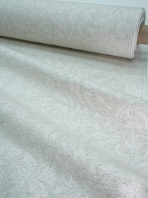 Полульняной жаккард "Перепев" цв.св.бежево-серый, ш.1.6м, лен-50%, хлопок-50%, 210гр/м.кв