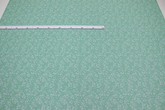 Сатин "Фотини" цв.мятно-зеленая дымка, ш.1.60м, хлопок-100%, 110гр/м.кв