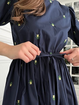 Платье из перкали с вышивкой "Желтые тюльпанчики"