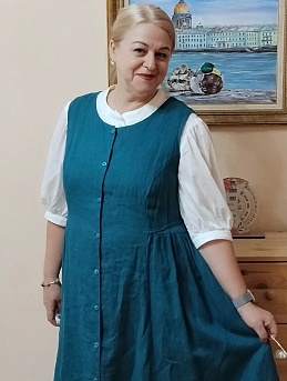 Льняной сарафан в цвете морской волны