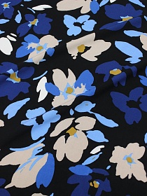 Штапель "Лоретта" цв.черный, ш1.45м, вискоза-100%, 100гр/м.кв