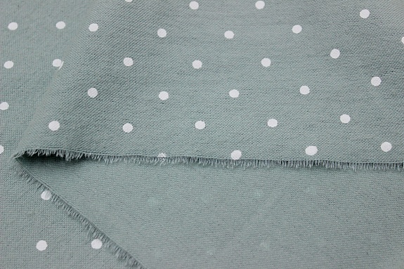 Теплый хлопок "Редкий (4мм) горох" цв.св.голубой мох, ш.1.49м, хлопок-100%, 160гр/м.кв