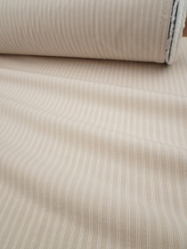 Пестроткань сорочечная "Тройная полоска" цв.св.бежевый/белый, ш.1.5м, хлопок-100%, 110гр/м.кв