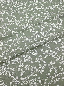Штапель "Цветочный вихрь" цв.т.морозная зелень, ш.1.45м, вискоза-100%, 110гр/м.кв