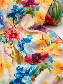 Штапель Премиум "Ожившая палитра", ш.1.45м, вискоза-100%, 110гр/м.кв