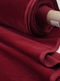 Бархат Премиум  "Элит" цв.Бордово-красный, ш.1.45м, хлопок-100%, 250гр/м.кв