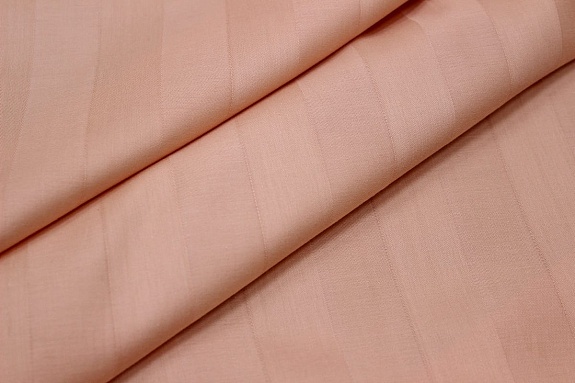Сатин-страйп цв.Розовый персик (3см*3см), ш.2.2м, хлопок-100%, 130 гр/м.кв