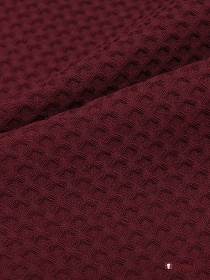 Вафельное премиум-полотно "Italy" цв.Темно-бордовый-2, ш.1.5м, хлопок-100%, 240гр/м.кв