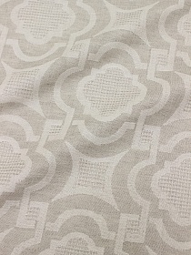 Полульняной жаккард "Орнамент" цв.бежевый, ш.1.92м, лен-50%, хлопок-50%