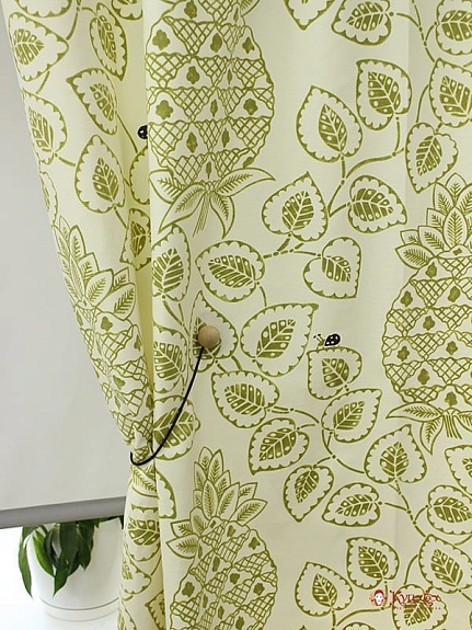 Интерьерный хлопок "Тропический сад" цв.светлый хаки, ш.1.5м, хлопок-100%, 240гр/м.кв