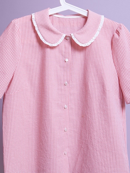 Рубашка из вареного хлопка цв.розовый коралл