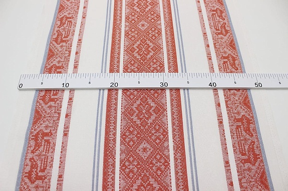 Холст полотенечный жаккард "Вышивка" цв.красный, ш.0.5м, лен-30%, хлопок-70%, 210гр/м.кв