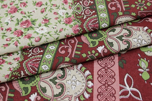 Полулен "Шанита", цв.бордовый, СОРТ2, ш.1.5м, лен-30%, хлопок-70%, 145гр/м.кв