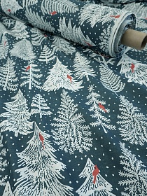 Бязь "Хрустальная сказка - елочки", (комп), ш.2.2 м, хлопок-100%, 120гр/м.кв