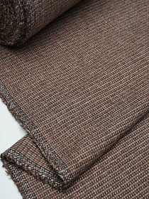 Шерсть пальтово-костюмная Твид "Мелкая клетка" цв.коричневый, ш.1.5м, шерсть-20%, п/э-80%