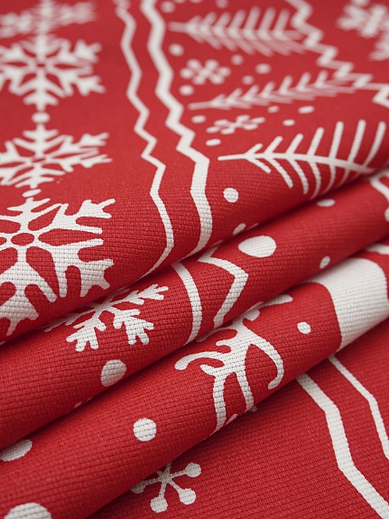 Рогожка "Олени" цв.красный, ш.1.5м, хлопок-100%, 175гр/м.кв