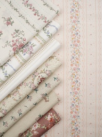 Набор тканей для рукоделия "Сатин: Цветочные аккорды", 45*30 см, 8 шт