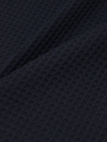 Вафельное премиум-полотно "Italy" цв.Черный с синим оттенком, СОРТ2, ш.1.5м, хлопок-100%, 240гр/м.кв