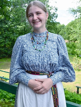 Реплика фольклорного платья из импортного хлопка "Чудный сад"