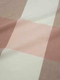 Вареный (стираный) хлопок "Крупная клетка" цв.розовый персик/кофейно-розовый, ш.2.50м, хл-100%