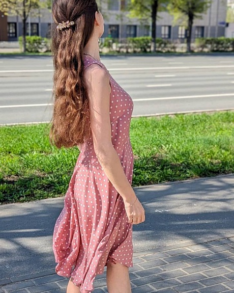 Платье из штапеля в горох