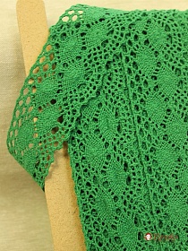 Кружево цв.зеленый, ш.61мм,  хлопок-90%, п/э-10%