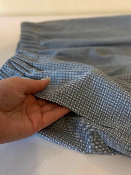 Домашний костюм из вареного хлопка "Мелкая двойная клетка"