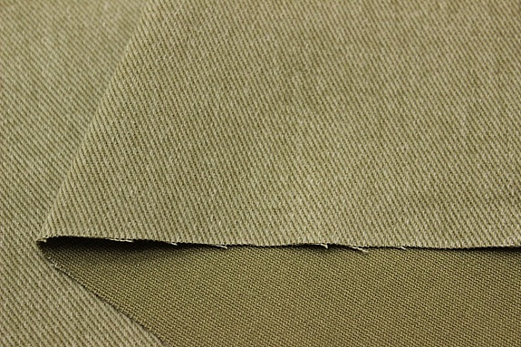 Джинс с ворсом цв.Т.оливково-бежевый, ш.1.5м, хлопок-100%, 330гр/м.кв