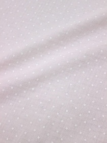 Муслин двухслойный с эф.жатости "Белый горох (3мм) на бледно-розовом", ш.1.38м, хлопок-100%