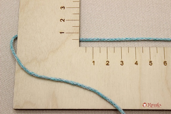 Шнур меланжевый цв.насыщенная мята/св.серый, 2мм, хлопок-100%