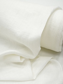 Лен костюмный с эффектом мятости цв.Молочно-сливочный, ш.1.5м, лен-100%, 170гр/м.кв