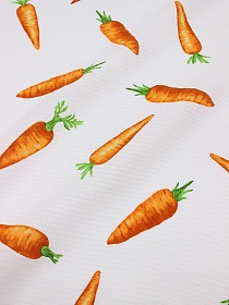 Вафельное полотно (холст) "Морковки на белом", ш.0.5м, хлопок-100%, 170гр/м.кв