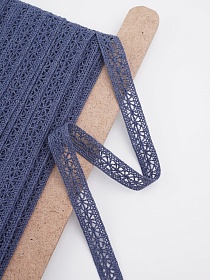 Кружево цв.темный джинс, ш.15мм, хлопок-90%, п/э-10%