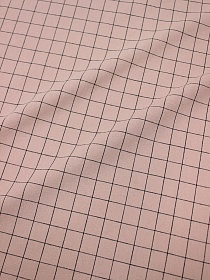 Вареный (стираный) хлопок "Черная клетка (1.8*1.7см)" цв.винтажный бежево-розовый , ш.2.5м, хл-100%