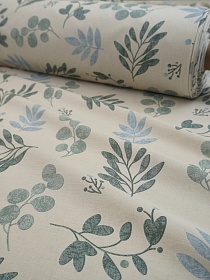 Полулен-Сатин "Лиственный ветер", ш.2.2 м, лен-22%, хлопок-78%, 165гр/м.кв