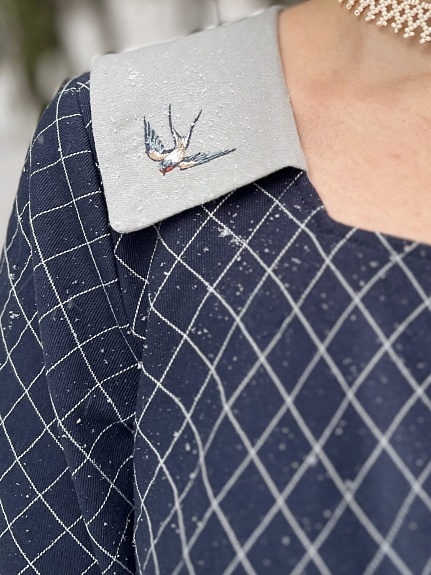 Платье из Пестряди "Крупная клетка"