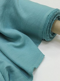 Лен с вискозой с эффектом мятости цв.Бирюзово-зеленый, ш.1.45м, лен-53%, вискоза-47%, 195гр/м.кв