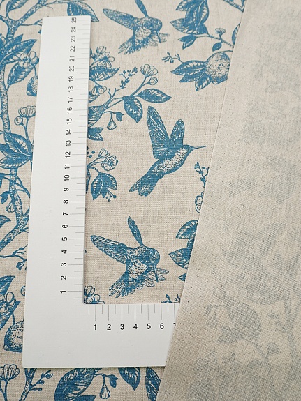 Полулен "Райское местечко" цв.лазурно-серый (на суровом), ш.1.55м, лен-30%, хлопок-70%, 147гр/м.кв