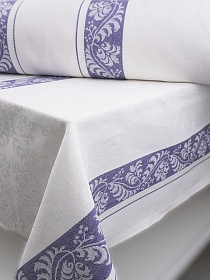 Полульняной жаккард "Первоцвет" цв.синий, (для рушников и полотенец), ш.1.28м, лен-70%, хл-30%, 185гр/м.кв