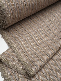 Шерсть пальтово-костюмная Твид "Полоска-пунктир" цв.бежевый, ш.1.5м, шерсть-30%, п/э-70%, 330гр/м.кв