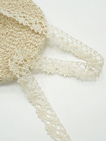 Кружево цв.суровый, ш.15мм, хлопок-100%, 10м, рис.016/3